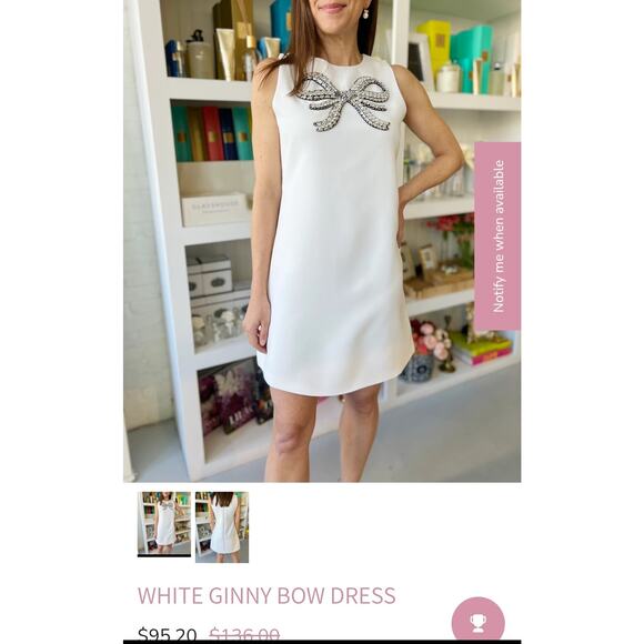 White Rhinestone embellished Bloomingdale's cocktail dress Small - Picture 10 of 17